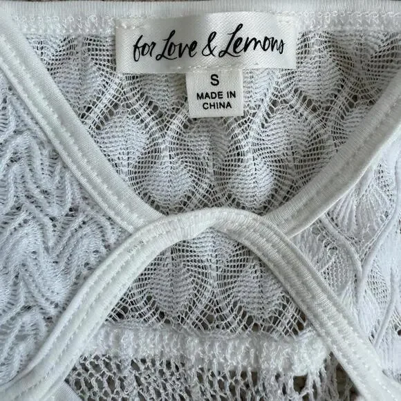 For Love And Lemons Crochet White Dress Size S BNWOT - Picture 5 of 8
